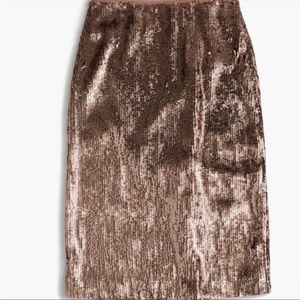 J.Crew rose gold sequin skirt light pink size 4